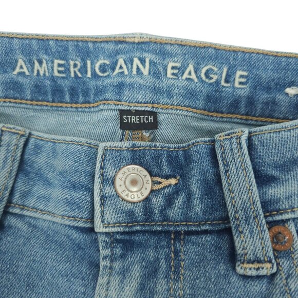 American Eagle Mom Jeans High Rise Ankle Stretch Womens Size 6 Light Wash Denim - Picture 3 of 13